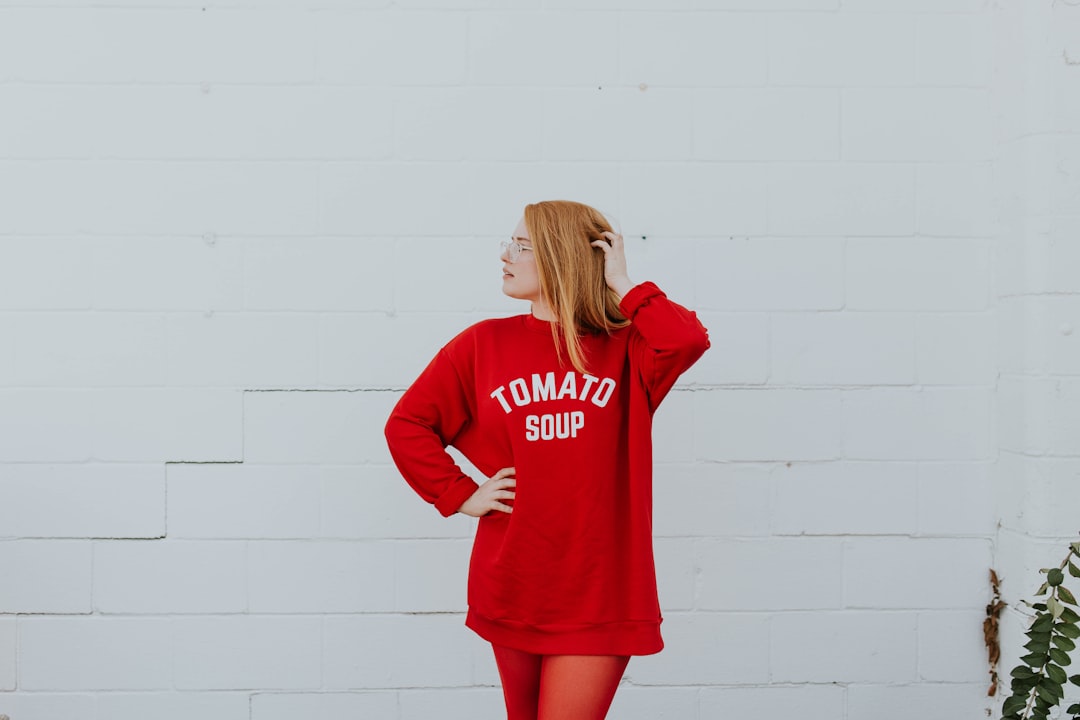 Photo red hair clothes